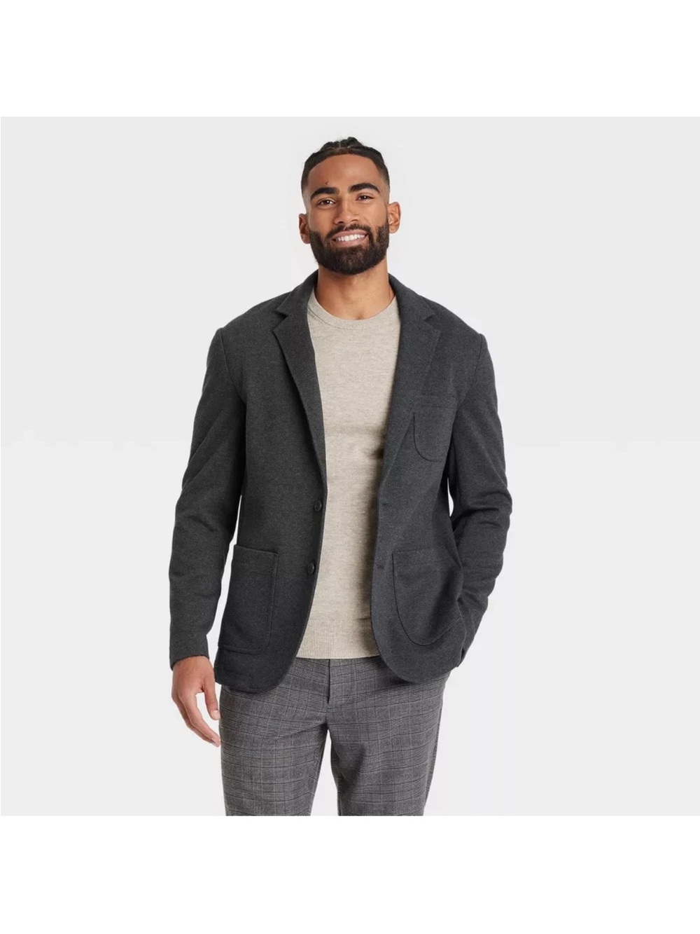 NWT Goodfellow & Co Men's Comfort Wear Knit Blazer - Charcoal Gray size L
